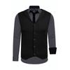 Langarmhemd RUSTY NEAL, Herren, Gr. L, EURO-Größen, grau (anthrazit), 60% Baumwolle, 37% Polyester, 3% Elasthan, mehrfarbig, casual, ohne Ausschnitt, Langarm, Hemden, bestehend aus Hemd, Weste und Krawatte