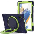 Tech-Protect X-Armor Case - Kinder Hülle, Ultra Leicht, Stoßfest Robust, Schutzhülle, Handle Standfunktion, Kompatibel mit Samsung Galaxy Tab A8 10.5 X200 / X205, Dunkelblau/Limette