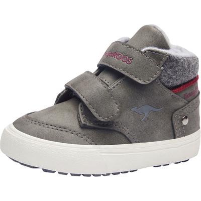 Sneaker KANGAROOS "KaVu Primo V", Gr. 28, grau (anthrazit, grau), Synthetik, Textil, sportlich, Schuhe, mit Klettverschluss