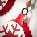 The Holiday Aisle® 3 Piece Snowflake Text Holiday Shaped Ornament Set Metal in Red | 11.75 H x 8.5 W x 8.5 D in | Wayfair