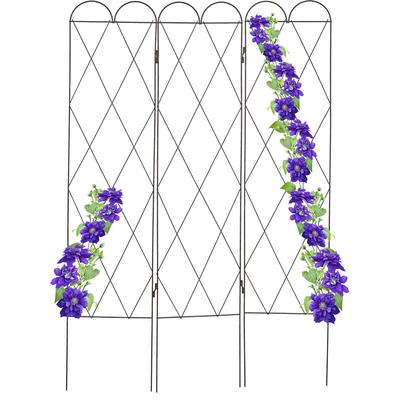 Rankgitter Metall, 3-teilig, zum Stecken, 162,5 cm hoch, Rankhilfe Kletterpflanzen, Spalier Garten, Image