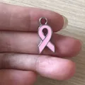 Breloque Ruban Rose pour Cancer du Sein en Alliage de Zinc Pendentif pour Bracelet Collier