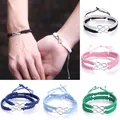 2 pièces/ensemble Bracelet d'amitié pour hommes femmes Bracelet en corde tressée à la main Infinity