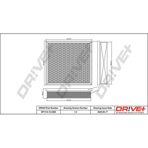 Drive+ Luftfilter für FIAT CHRYSLER 04861688AB K04861688AB DP1110.10.0290