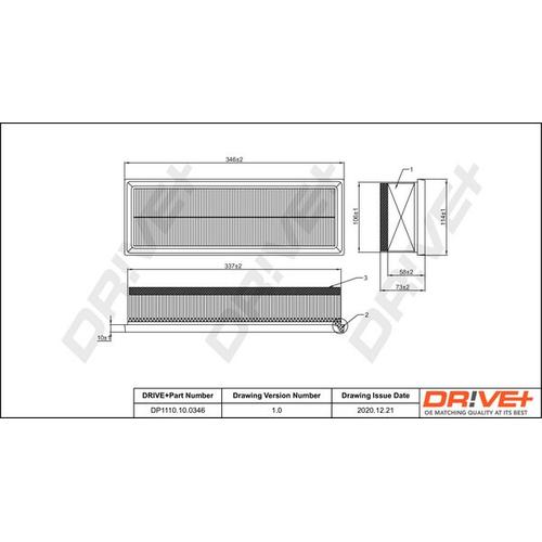 Drive+ Luftfilter für BMW 13718570043 DP1110.10.0346