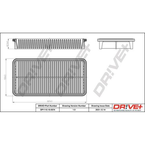 Drive+ Luftfilter für RENAULT TOYOTA 17801-27010 17801-74020-83 17801-02020 DP1110.10.0574