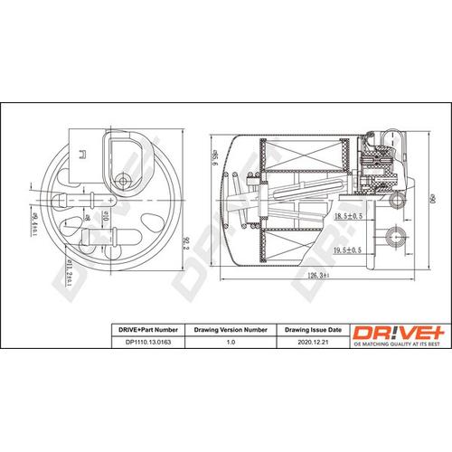 Drive+ Kraftstofffilter 87mm für MERCEDES-BENZ A6510900852 6510900852 A6510903152 DP1110.13.0163