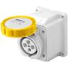Gewiss GW66203N Yellow socket-outlet - Socket-Outlets (3P+N+T, 4 h, Yellow, IP67, 16 A, 50/60)