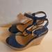 Michael Kors Shoes | Michael Kors Carolyn Chabary Blue Wedge Heel Shoes Size 7m | Color: Blue | Size: 7