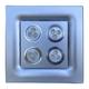 AirTech-UK Silver Bathroom Extractor Fan with 4 x 3 W LED Light Ceiling 100mm / 4 inches Exhaust Fan