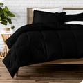 Bare Home Duvet Set - Single Size - Ultra-Soft - Goose Down Alternative - Premium 1800 Series - 6.4 TOG - All Season Warmth Quilt - Comforter Set (Single, Black)