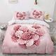 Single Duvet Cover Set pink roses Bedding Set with Zipper Closure Breathable Microfiber Soft Quilt Cover 53.1x78.7 inch + 2 Matching Pillowcases 19x29 inch, for Teenagers Kids
