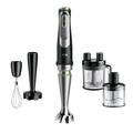 Braun MultiQuick 9 MQ Hand Blender - with Active PowerDrive and SplashControl, incl. Masher, Vegetable Masher, Blender, Chopper & Whisk, 1200 Watt, Black/Stainless Steel