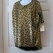 Lularoe Tops | Lularoe Irma Tunic Xs Nwt $45 Gold Lame Elegant Collection High Low Price Drop | Color: Black/Gold | Size: Xs