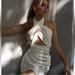 Zara Dresses | Mini Halter Dress | Color: White | Size: L