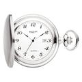 REGENT Men's Pocket Watch Savonnette Flip Cover 47 mm Quartz White Dial Arabic Numbers Date, P-734 - Silver / Smooth Matt, Classic