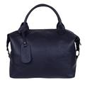 Girly Handbags Womens Genuine Leather Plain Side Circle Hobo Handbag Medium Navy