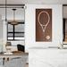Empire Art Direct "Louis Vuitton Vibes Racquet" Frameless Free Floating Tempered Glass Panel Graphic Wall Art Glass in Brown/White | Wayfair