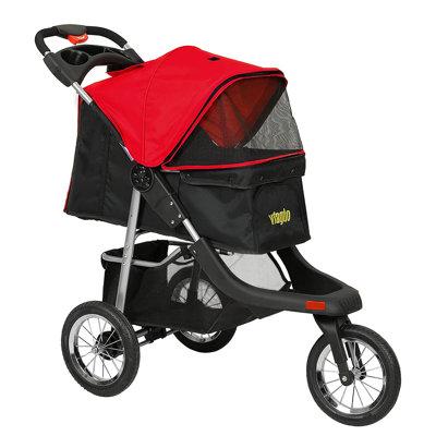 VIAGDO Folding Jogger Stroller in Red/Black, Size 41.1 H x 44.0 W x 22.4 D in | Wayfair DJ453280_1