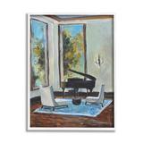 Stupell Industries Traditional Home Interior Grand Piano Musical Instrument White Framed Giclee Texturized Art By Allayn Stevens Canvas | Wayfair