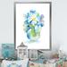 Winston Porter Bouquet Of Wild Blue Blooming Flowers - on Canvas in Blue/Green | 12 H x 8 W x 1 D in | Wayfair 7991E55FCF2A40469901541E42B7AAE1