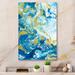 Mercer41 Classic Blue Gold Marble Metal in Blue/Green/Yellow | 32 H x 16 W x 1 D in | Wayfair FF4F53CDDAE34D238D547C0222D72120