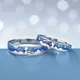 Nouvelle bague ouverte de couple couleur argent bleu prince étoilé petit renard J677