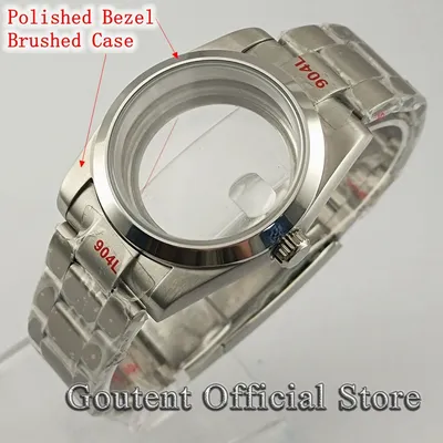 Exactent-Boîtier de montre en argent brossé avec bracelet 36mm 39mm compatible avec NH35 NH36