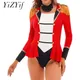 Lyus Ringmaster Cosplay Costume pour femmes et filles justaucorps à jupe batterie combinaison