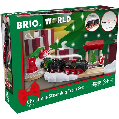 Spielzeug-Eisenbahn BRIO ""BRIO WORLD, Batterie-Dampflok Weihnachts-Set"" Spielzeugfahrzeuge bunt Kinder FSC- schützt Wald - weltweit