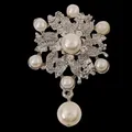 DIEZI-Broche goutte d'eau en argent pour femme bijoux fantaisie broche de bouquet de mariage