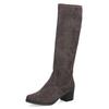 Stiefel CAPRICE, Damen, Gr. 38, XS-Schaft, grau (dunkelgrau), Textil, elegant, Schuhe, Blockabsatz, Schlupfstiefel mit Stretch-XS-Schaft in schmaler Form