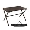 Costway 4-6 Person Portable Aluminum Camping Table with Carrying Bag-Brown