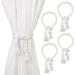 Juvale White Rope Curtain Tiebacks, Holdbacks for Drapes (29 in, 2 Pairs)