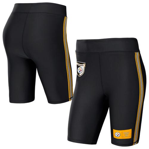 Damenbekleidung von Erin Andrews Schwarze Pittsburgh Steelers Bikershorts