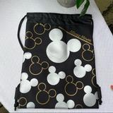 Disney Accessories | Disney Mickey Mouse Drawstring Bag Nwt | Color: Black/Gold | Size: Osbb