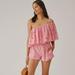 Anthropologie Pants & Jumpsuits | La Fuori X Anthropologie One-Shoulder Eyelet Romper | Color: Pink | Size: M