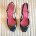 Kate Spade Shoes | Kate Spade Vintage Patent Leather Open-Toe Sling-Back Heels, Womens Size 6 | Color: Black/Pink | Size: 6