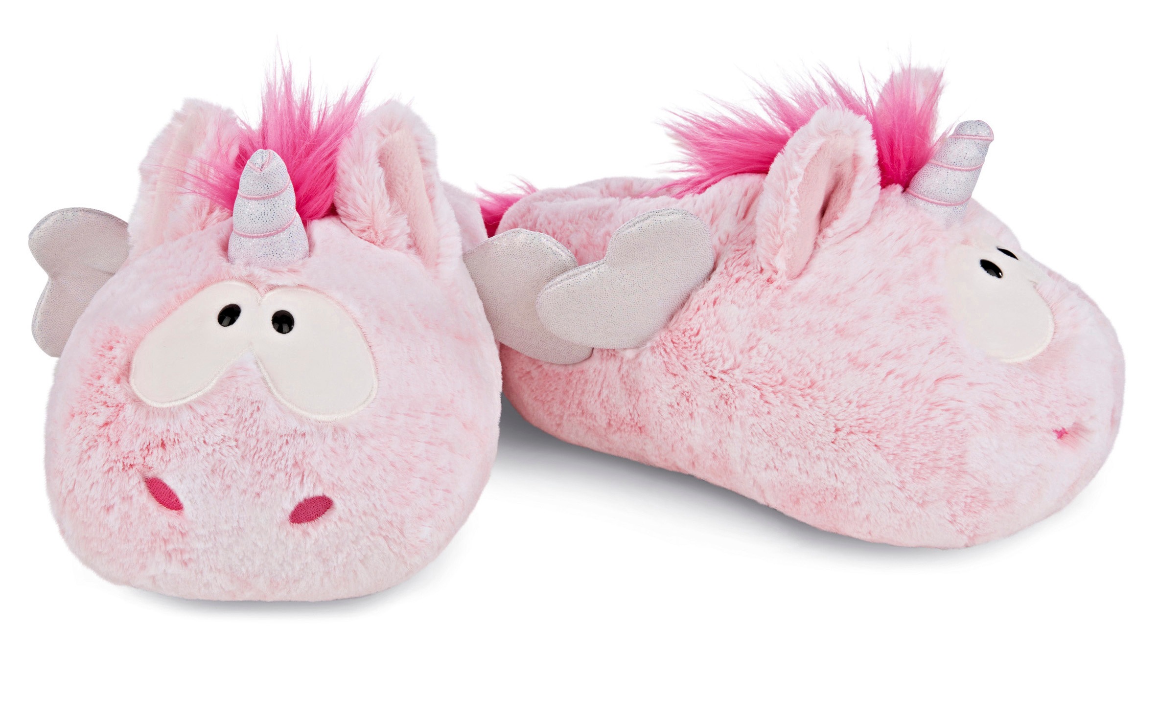 Plüsch Hausschuhe NICI "Pink Harmony", Damen, Gr. 34/37, rosa (rosa pink einhorn), Textil, Klassisch, Schuhe, Einhorn Hausschuh zum Schlupfen
