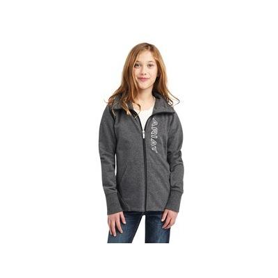 Ariat Kids Team Logo Full Zip Sweatshirt - L - Charcoal - Smartpak