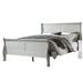 Sleigh Design Eastern King Bed with Rectangular Thin Legs, Silver