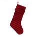 19" HGTV Home Collection Quilted Velvet Stocking, Red - 10in