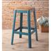 Industrial Bar Stool (single) Wooden Stationary Seat Square Armless Backless Stool with Metal Leg and Crossbar Supports