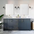 Randolph Morris Cora 72 Inch Solid Oak Bathroom Vanity with Rectangular Undermount Sinks - Navy RMAST-72NB-SWH