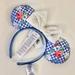 Disney Accessories | Disney Parks Gingham Cottage Flower Checkered Minnie Mouse Ears Headband - New | Color: Blue/White | Size: Os