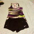 Nike Other | Nike Black Small Shorts And Xersion Small Top | Color: Black/Purple | Size: Small