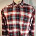 American Eagle Outfitters Tops | American Eagle Ae Women's L Large Boyfriend Fit Plaid Long Sleeve Flannel Shirt | Color: Black/Red | Size: L