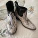 Free People Shoes | Free People Snake Skin Print Leather Booties 36 Super Nice Booties Nwot. | Color: Black/White | Size: 6