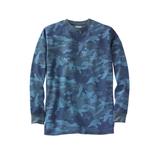 Men's Big & Tall Waffle-knit thermal crewneck tee by KingSize in Blue Camo (Size 4XL) Long Underwear Top