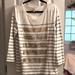 J. Crew Tops | J.Crew Long Sleeve Top | Color: Gray/White | Size: L